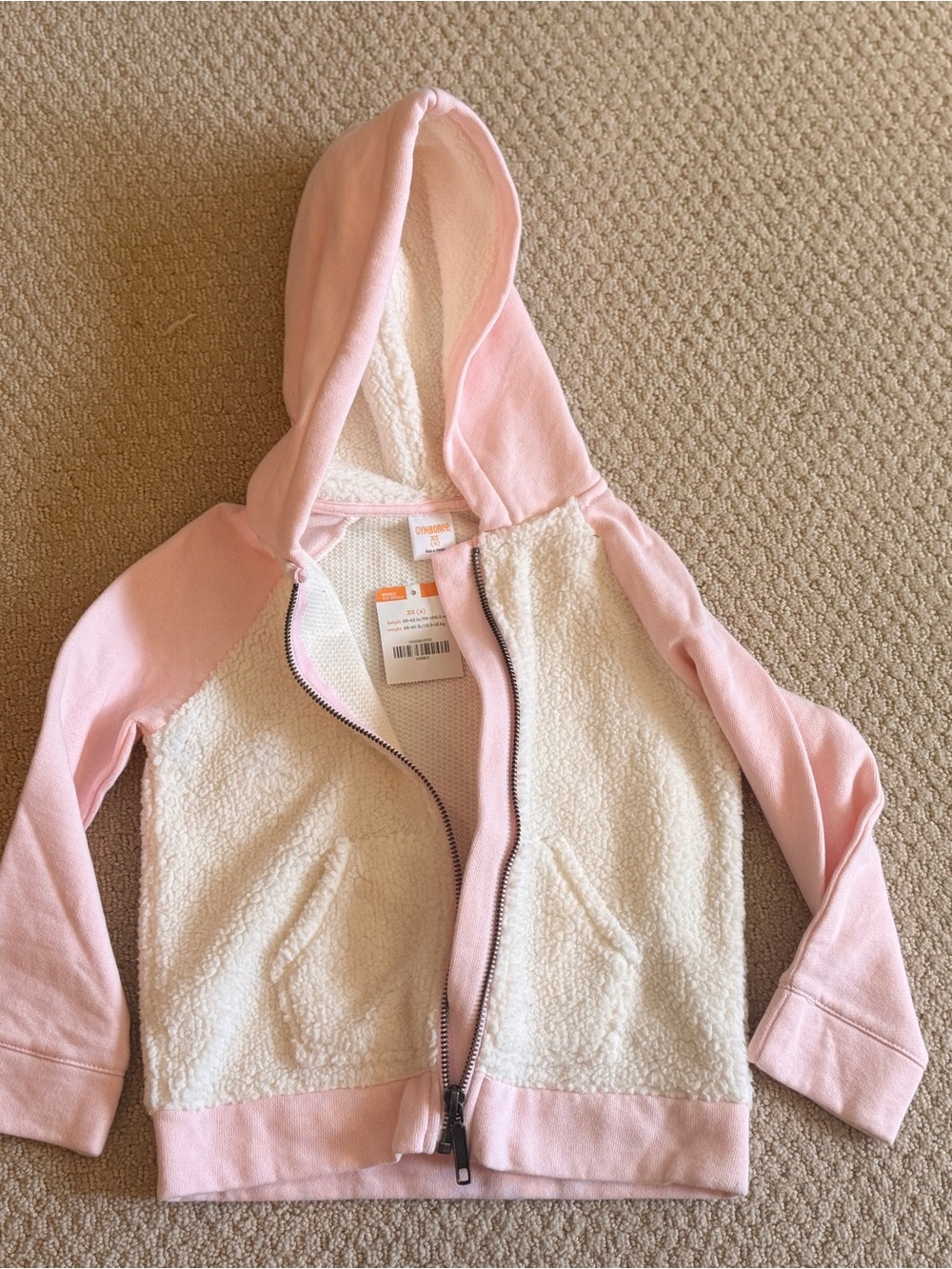 Gymboree Pink & Cream Sherpa Zip Hoodie